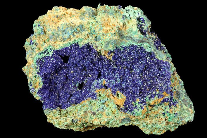 Sparkling Azurite and Malachite Crystal Cluster - Morocco #74382